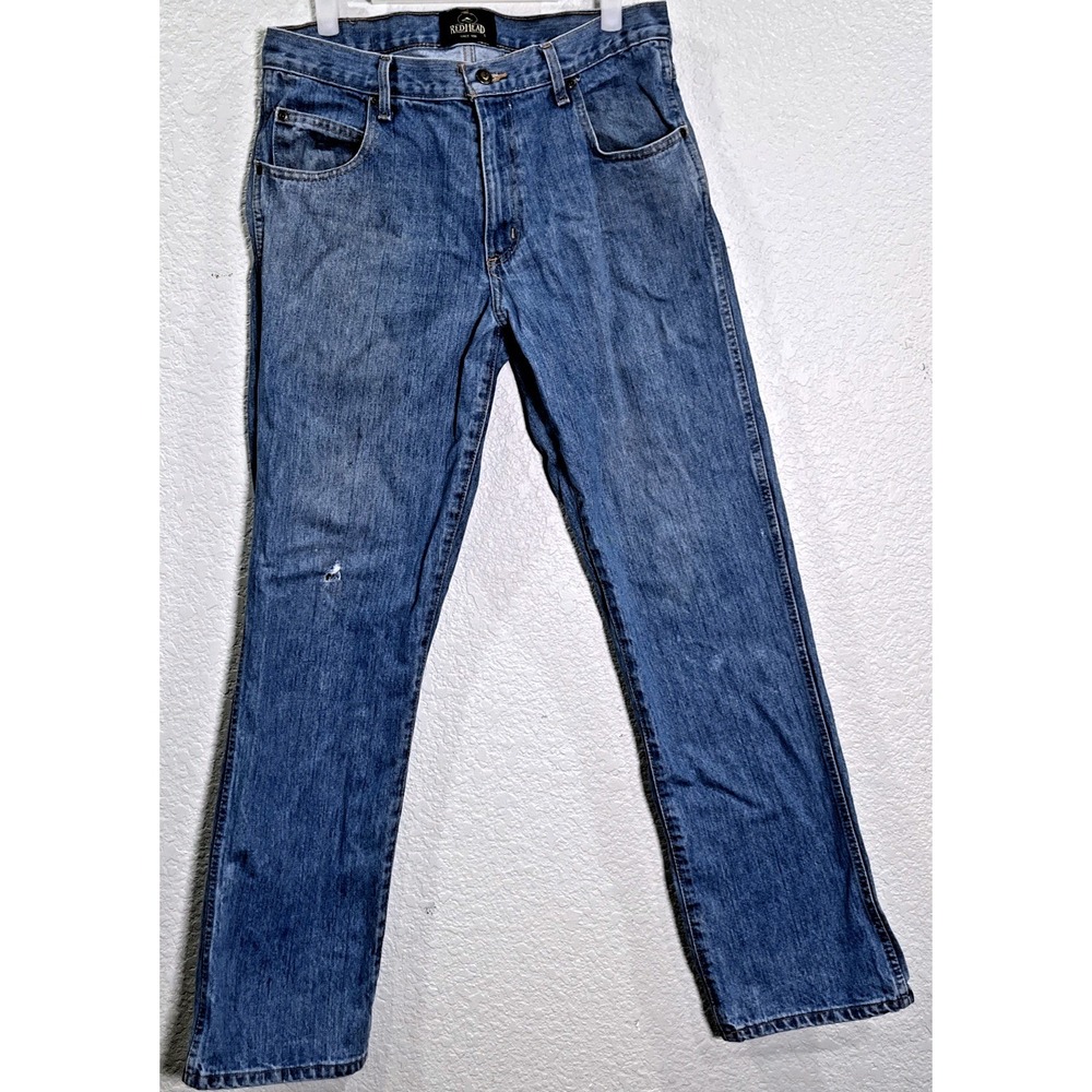 RedHead Jeans Mens 32x32 Blue Classic Fit Straight Leg Rugged Denim Workwear